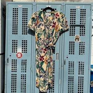 Vintage 90s Floral Wrap Dress